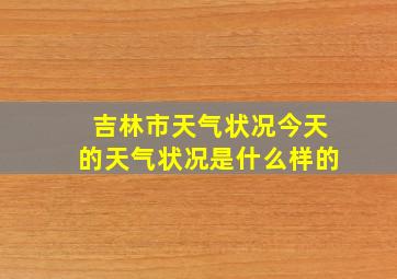 吉林市天气状况今天的天气状况是什么样的