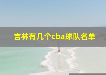 吉林有几个cba球队名单