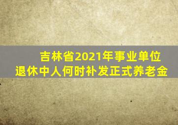 吉林省2021年事业单位退休中人何时补发正式养老金