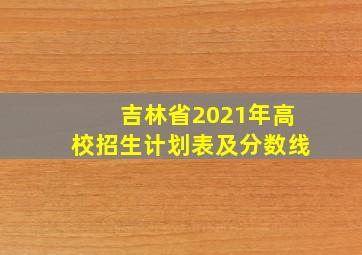 吉林省2021年高校招生计划表及分数线