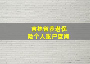 吉林省养老保险个人账户查询