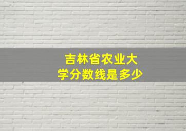 吉林省农业大学分数线是多少