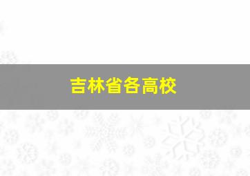 吉林省各高校