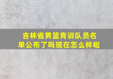 吉林省男篮青训队员名单公布了吗现在怎么样啦