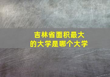 吉林省面积最大的大学是哪个大学