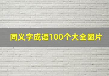 同义字成语100个大全图片