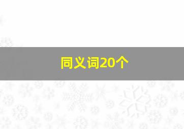 同义词20个