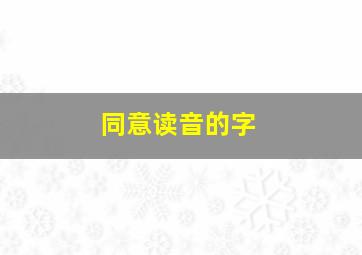 同意读音的字