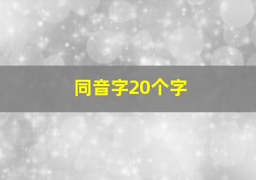 同音字20个字