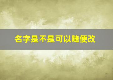 名字是不是可以随便改