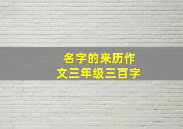 名字的来历作文三年级三百字