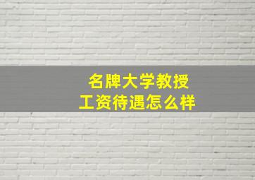 名牌大学教授工资待遇怎么样