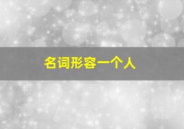 名词形容一个人