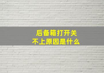 后备箱打开关不上原因是什么