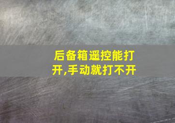 后备箱遥控能打开,手动就打不开