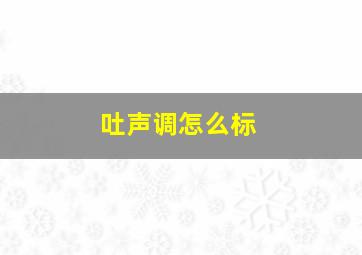 吐声调怎么标