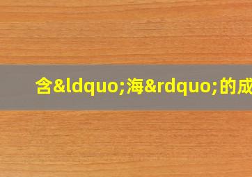 含“海”的成语