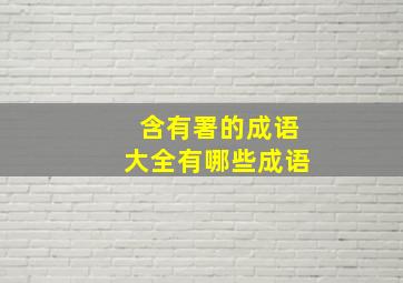 含有署的成语大全有哪些成语