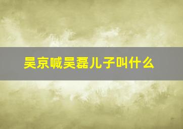 吴京喊吴磊儿子叫什么