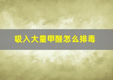 吸入大量甲醛怎么排毒