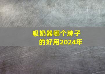 吸奶器哪个牌子的好用2024年