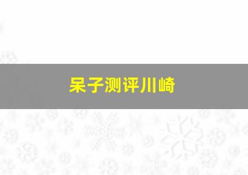 呆子测评川崎