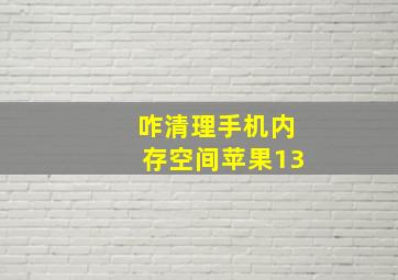 咋清理手机内存空间苹果13