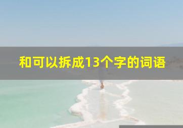 和可以拆成13个字的词语