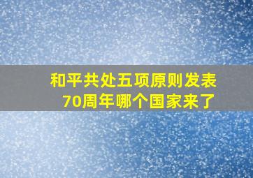 和平共处五项原则发表70周年哪个国家来了