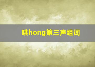 哄hong第三声组词