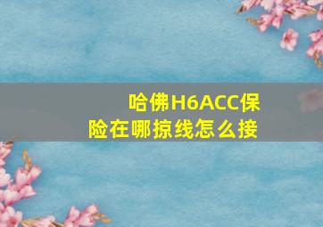 哈佛H6ACC保险在哪掠线怎么接