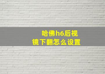 哈佛h6后视镜下翻怎么设置