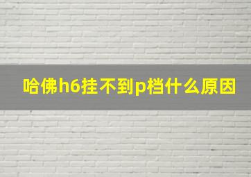 哈佛h6挂不到p档什么原因