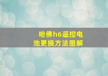 哈佛h6遥控电池更换方法图解