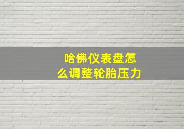 哈佛仪表盘怎么调整轮胎压力