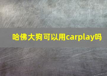 哈佛大狗可以用carplay吗