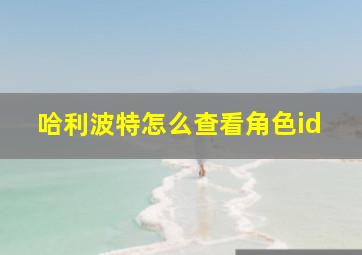 哈利波特怎么查看角色id