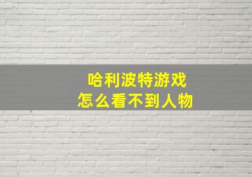 哈利波特游戏怎么看不到人物