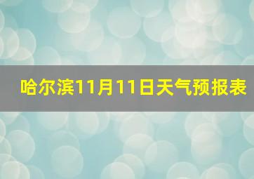 哈尔滨11月11日天气预报表