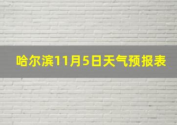 哈尔滨11月5日天气预报表