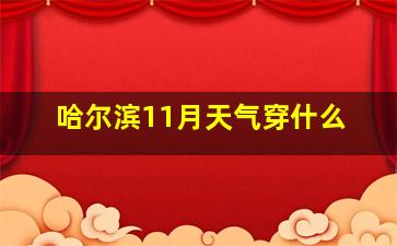 哈尔滨11月天气穿什么