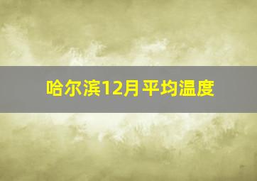 哈尔滨12月平均温度