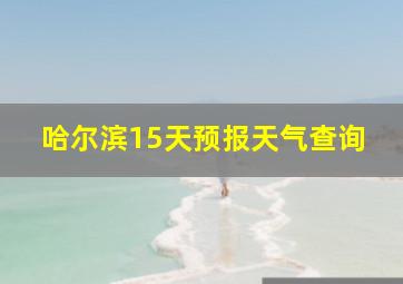 哈尔滨15天预报天气查询