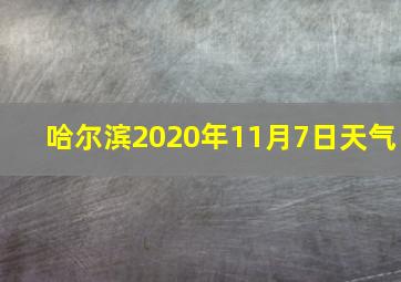 哈尔滨2020年11月7日天气