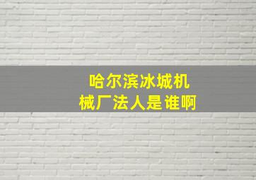 哈尔滨冰城机械厂法人是谁啊