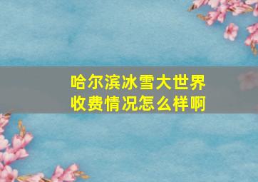 哈尔滨冰雪大世界收费情况怎么样啊