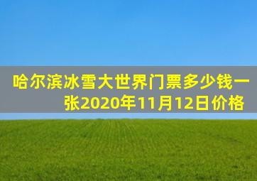 哈尔滨冰雪大世界门票多少钱一张2020年11月12日价格