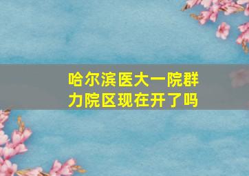 哈尔滨医大一院群力院区现在开了吗