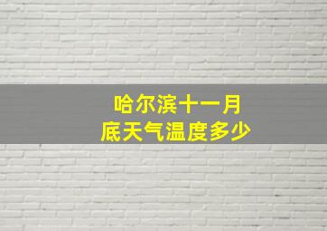 哈尔滨十一月底天气温度多少