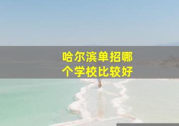 哈尔滨单招哪个学校比较好